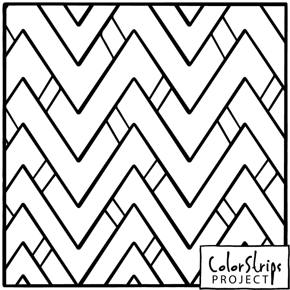 Zigzag chevron bands across the square.