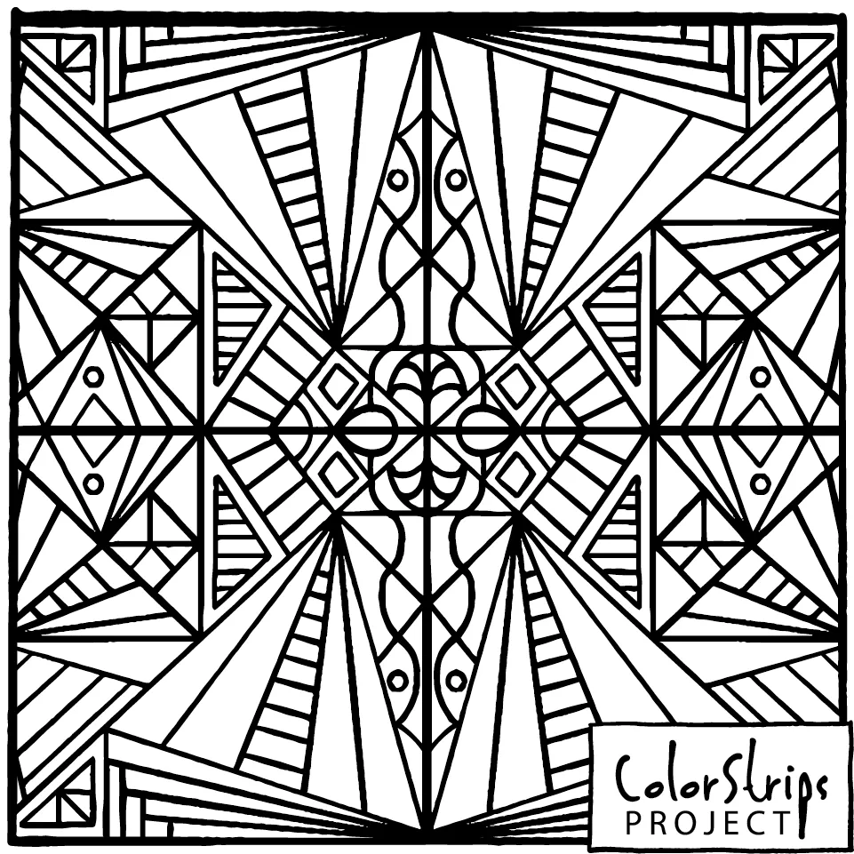 KaleiDecoScopia: an art deco kaleidoscope of rays and triangles.