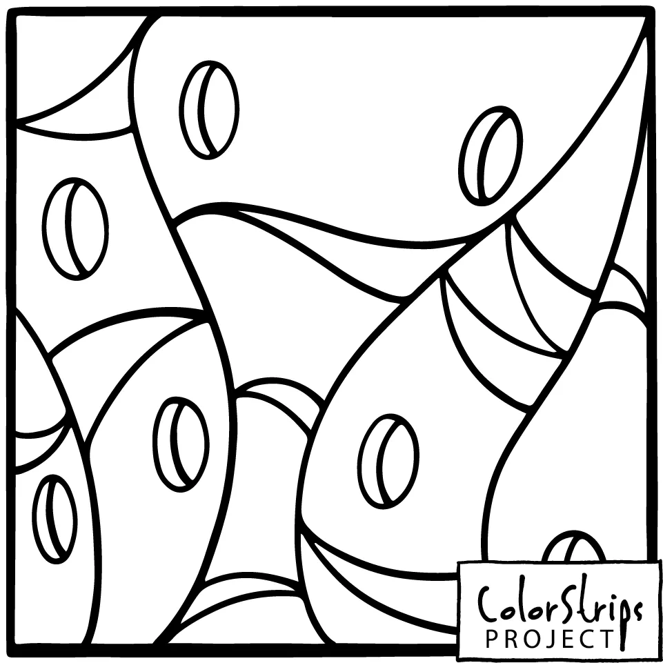 Wibbly Wobbles: big curving shapes with oval spots.